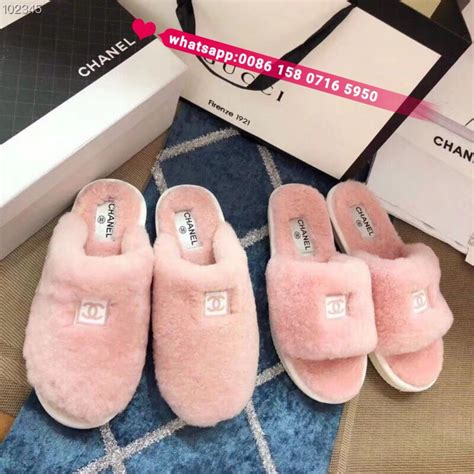 chanel pink fur slides|sandals in chanel.